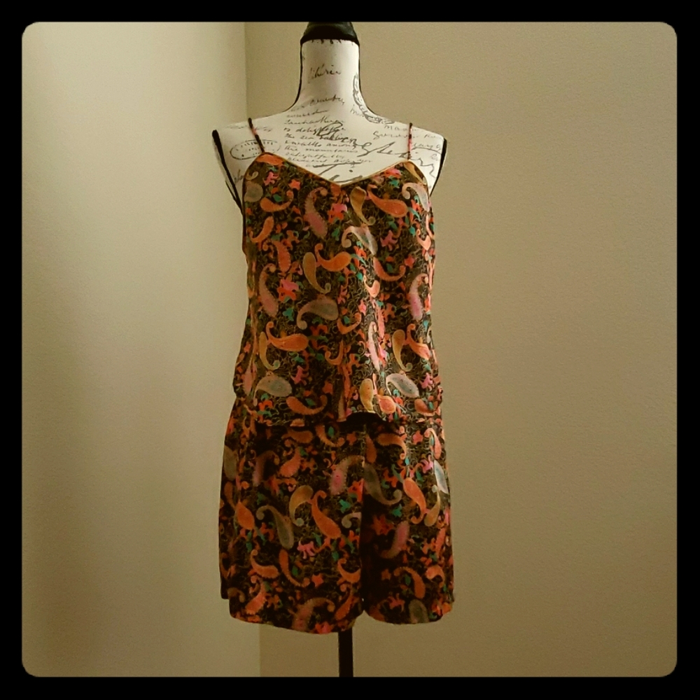 Pajamas top and shorts. Medium